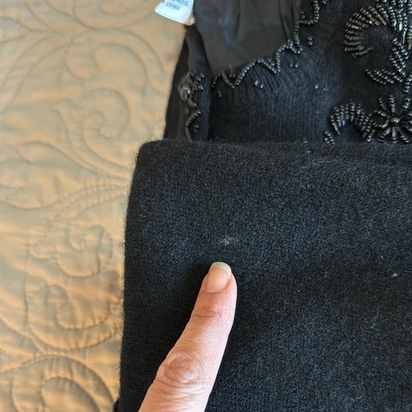 Chung Kiu Vintage Black Beaded Lambswool Cardigan Sweater size 42 - Picture 13 of 13